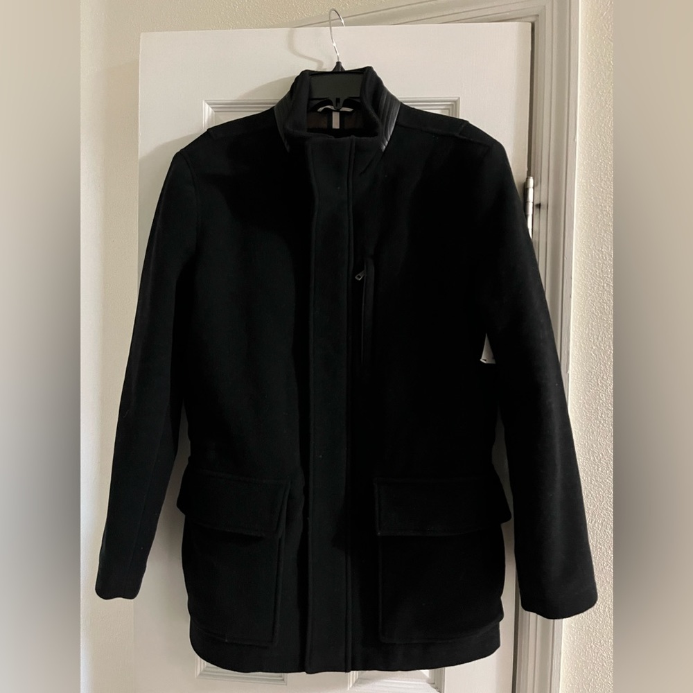 Cole Haan Long-Sleeve Wool-Blend Plush Car Coat
